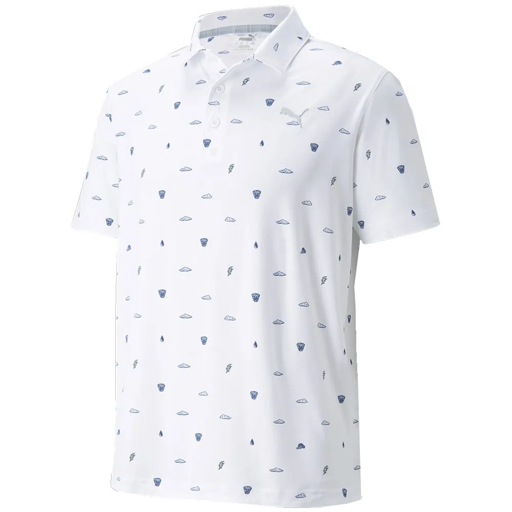 The Fast Lane Choice Puma Mattr Pouring Buckets Polo Shirt - Bright White/Bright Cobalt