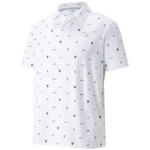 The Fast Lane Choice Puma Mattr Pouring Buckets Polo Shirt - Bright White/Bright Cobalt