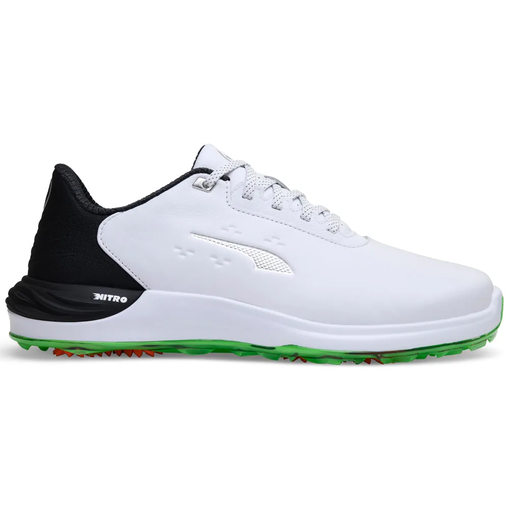 Puma Phantomcat Nitro Spikeless Waterproof Shoes - White/Black/Fluro Green Pes Push Beyond Limits Affordable