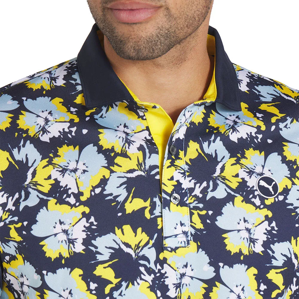 Own the Moment Puma Pique Borrego Polo Shirt - Lc - Deep Navy/Silver Sky