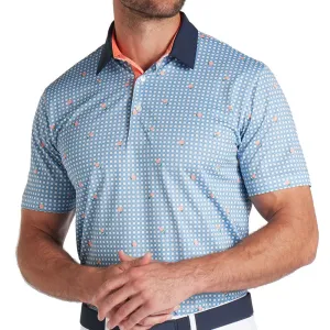 Puma Pique Gingham Solid Polo Shirt - White Glow/Zen Blue President's Day Sale