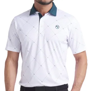 Loud Looks, Smooth Moves Black Friday Sale Puma Pure 2.0 Argyle Polo Shirt - White Glow/Green Terrain