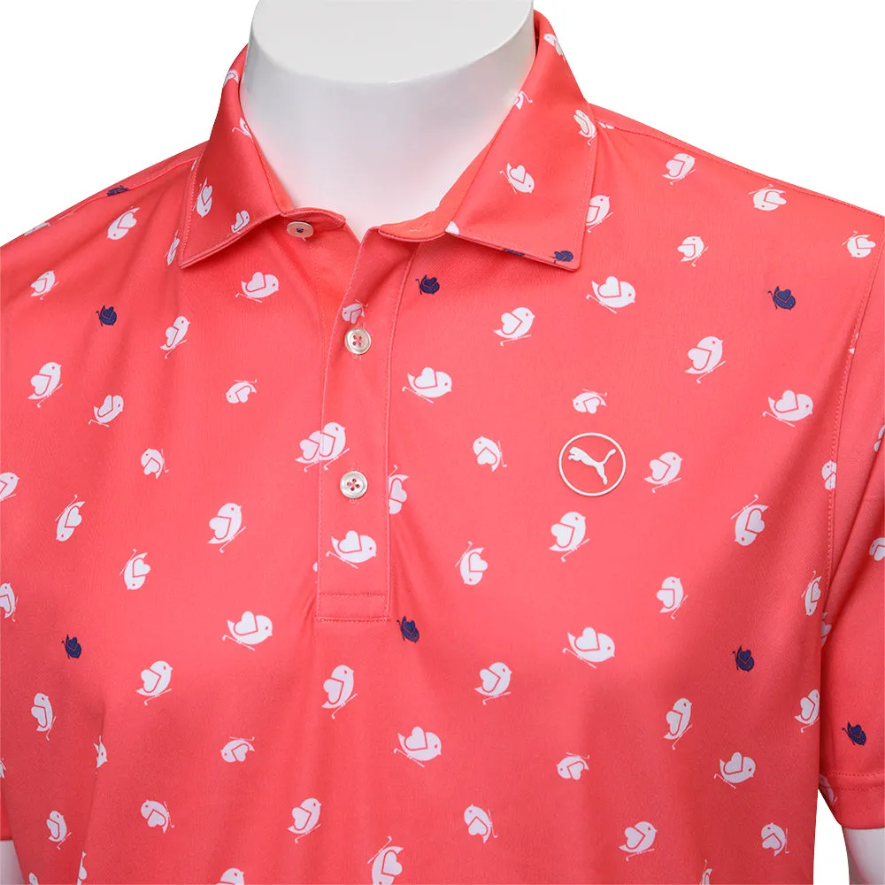 Special Offer Walk Loud Puma Pure 2.0 Birdies Polo Shirt - Peach Frost/White Glow
