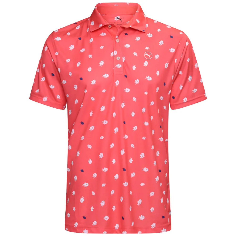 Own the Vibe Spring Sale Puma Pure 2.0 Birdies Polo Shirt - Peach Frost/White Glow