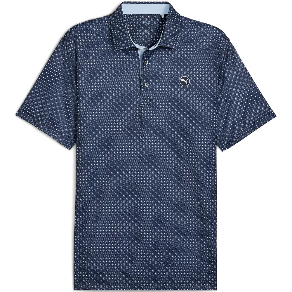 Mother's Day Sale Economical Puma Pure 2.0 Circle Cat Polo Shirt - Deep Navy/White Glow