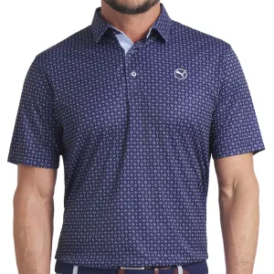 Christmas Eve Sale Puma Pure 2.0 Circle Cat Polo Shirt - Deep Navy/White Glow