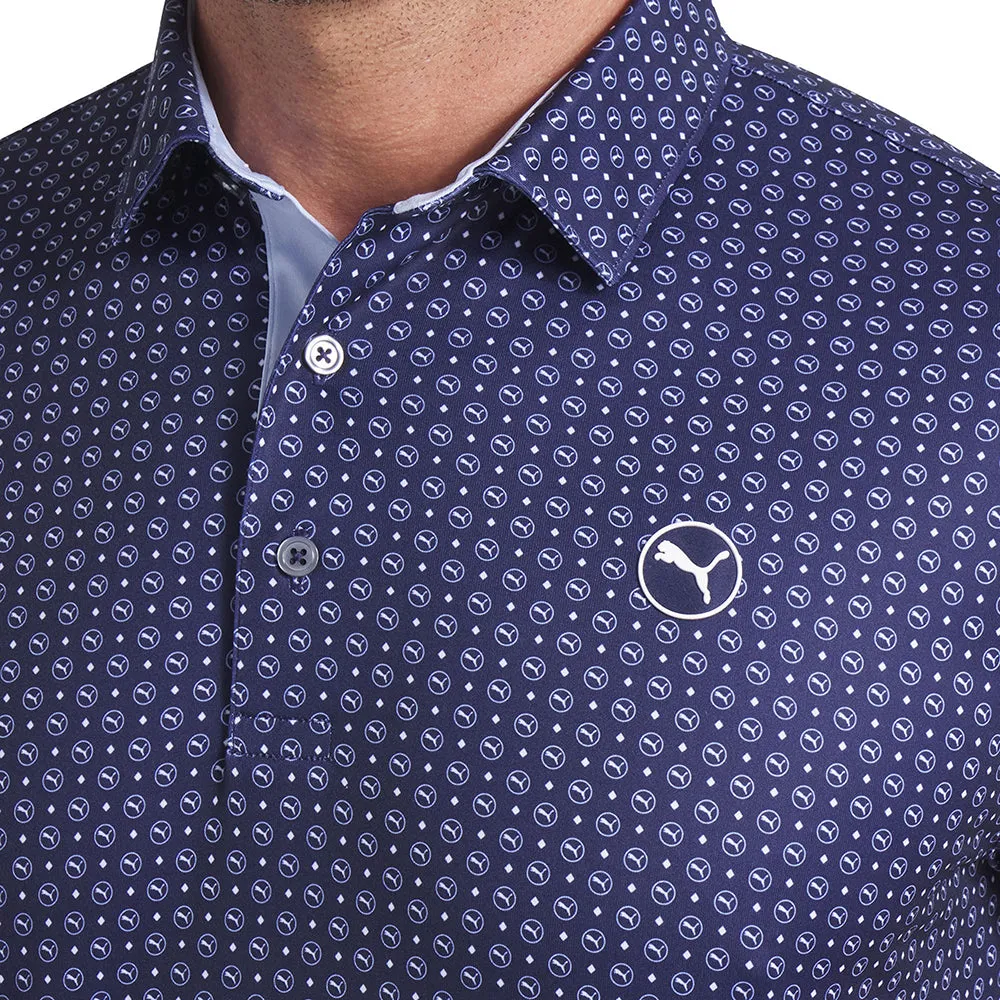 Independence Day Sale Puma Pure 2.0 Circle Cat Polo Shirt - Deep Navy/White Glow