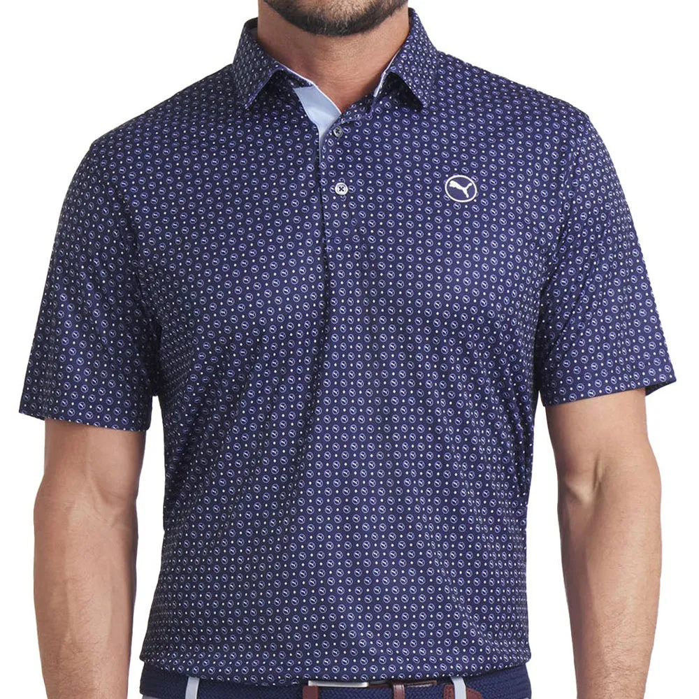 Christmas Eve Sale Puma Pure 2.0 Circle Cat Polo Shirt - Deep Navy/White Glow