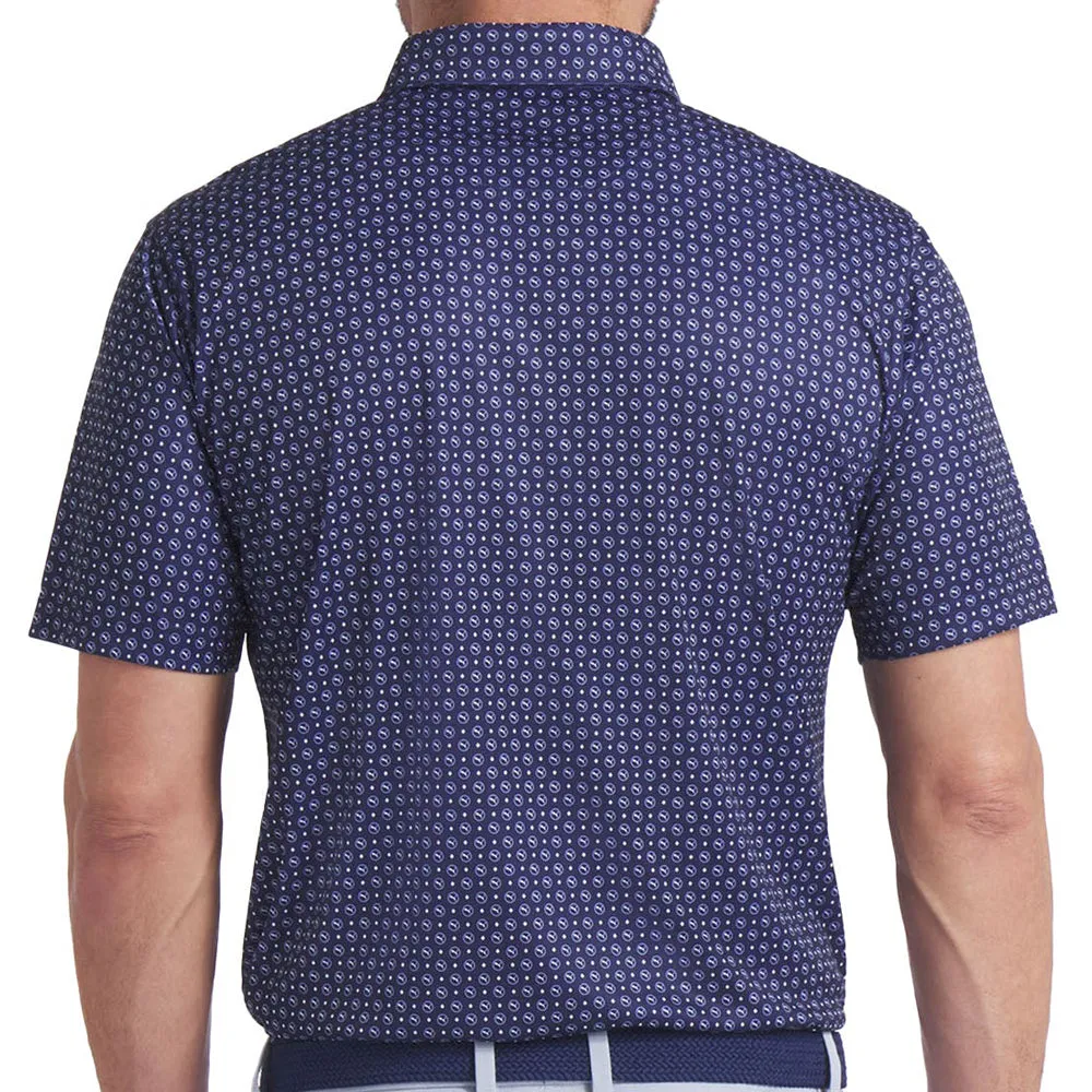 Halloween Sale Made to Move Puma Pure 2.0 Circle Cat Polo Shirt - Deep Navy/White Glow