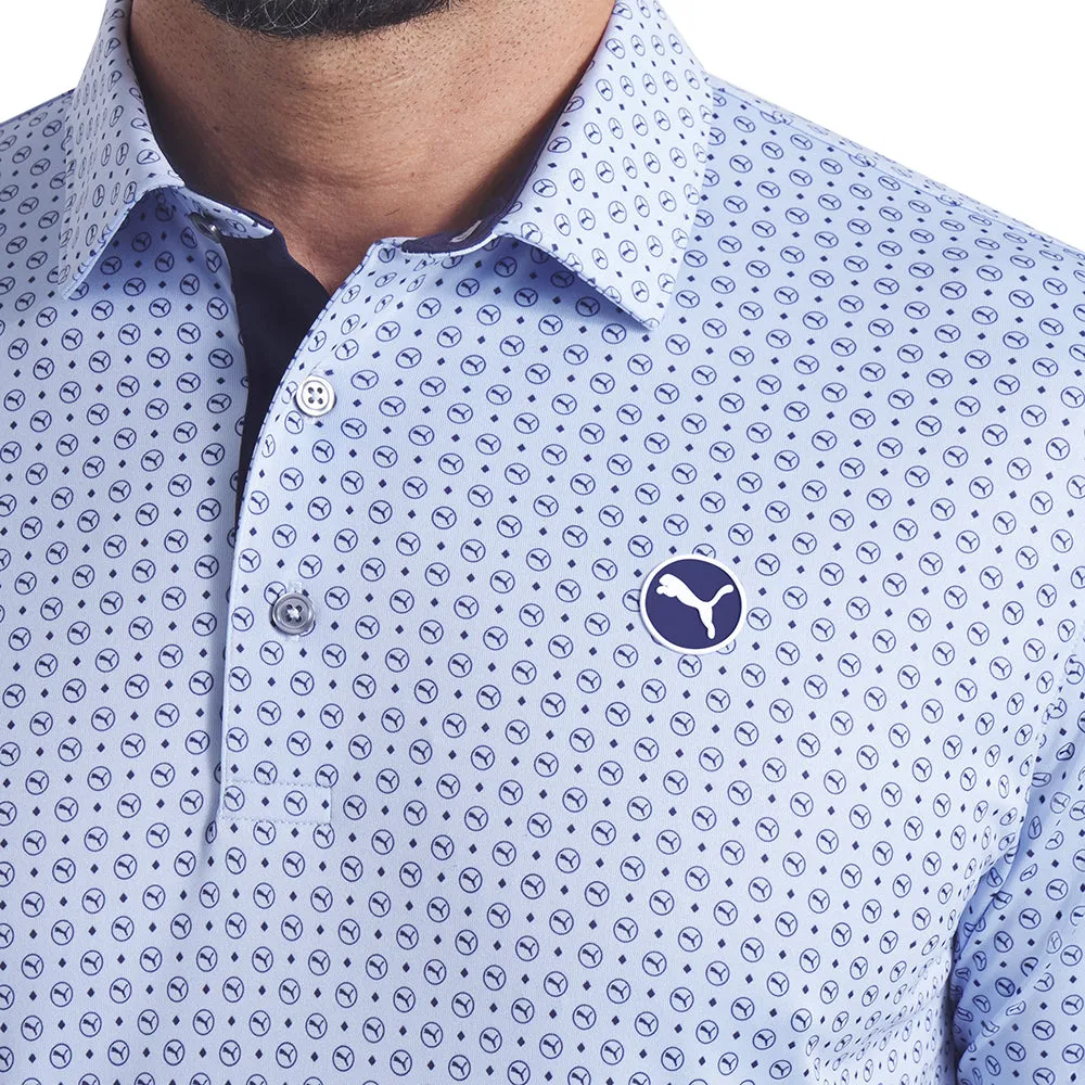 Puma Pure 2.0 Circle Cat Polo Shirt - Haute Tropic/Deep Navy Break Boundaries