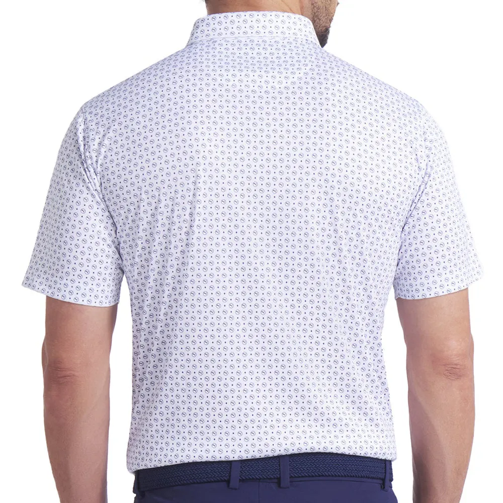 Stride with Confidence Designed to Dominate Puma Pure 2.0 Circle Cat Polo Shirt - White Glow/Deep Navy
