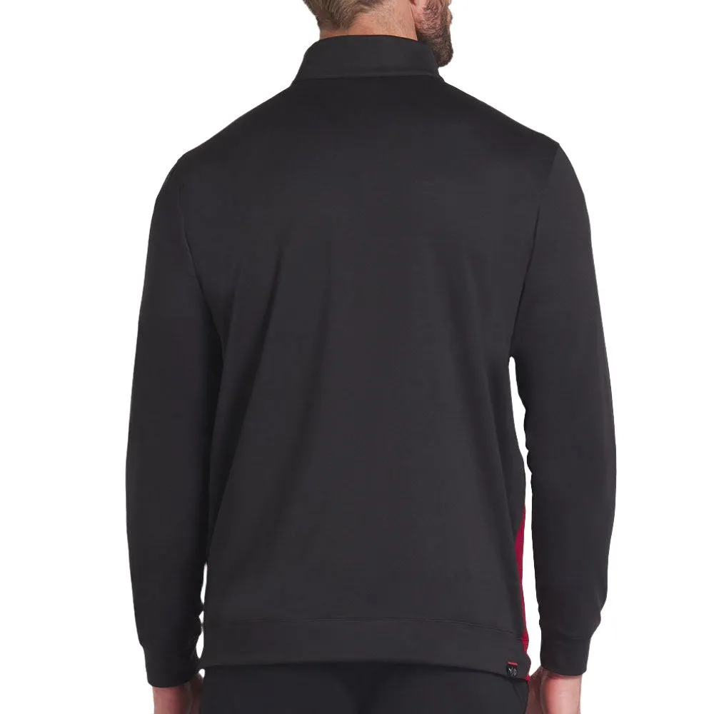 Puma Pure Colorblock 1/4 Zip Sweater - Puma Black/Intense Red Exclusive Deal Command Attention
