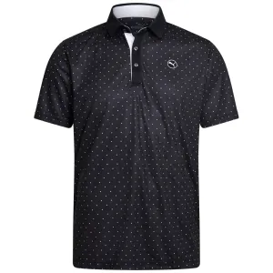 All Eyes on You Engineered for Speed Puma Pure Geo Polo Shirt - Black/White Glow