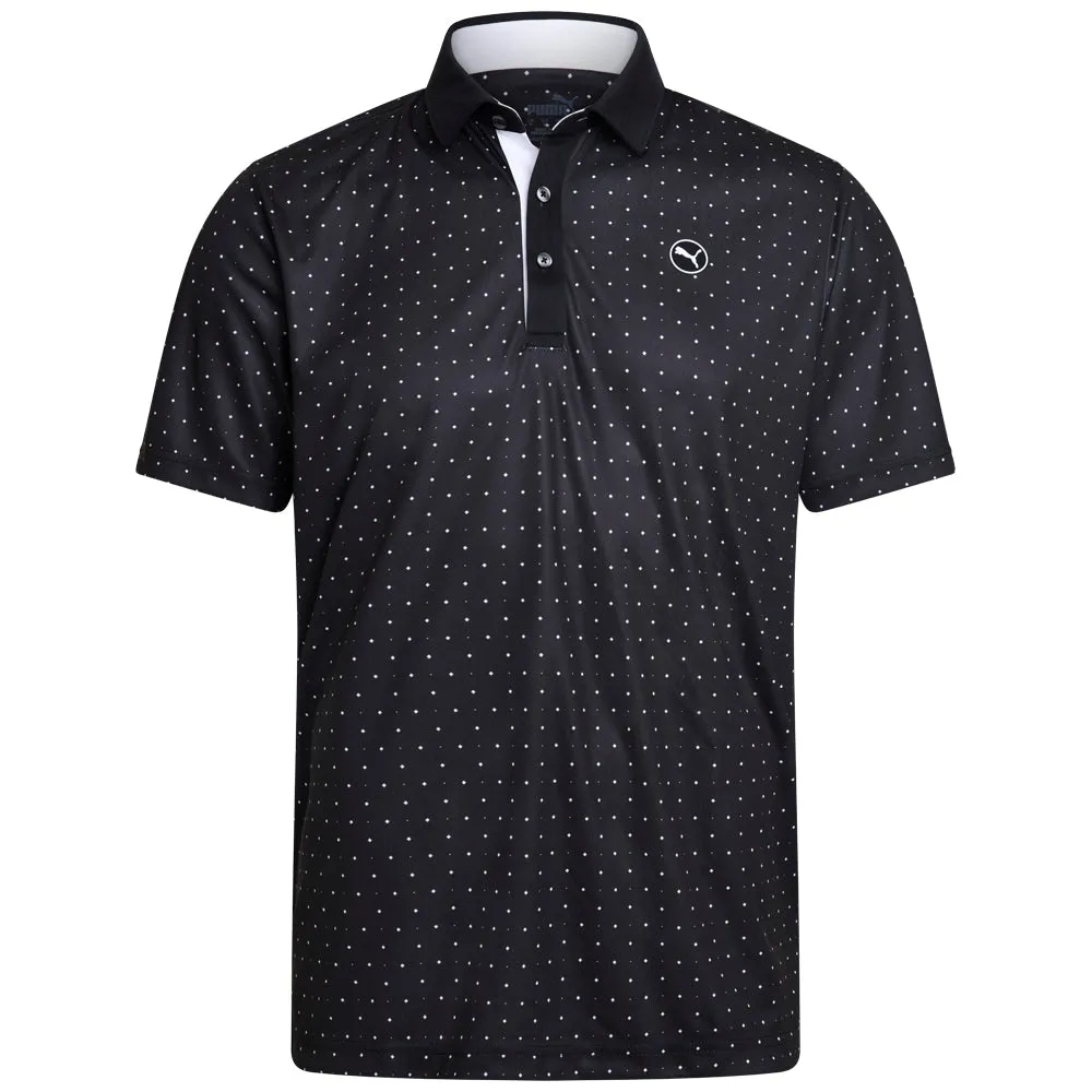All Eyes on You Engineered for Speed Puma Pure Geo Polo Shirt - Black/White Glow