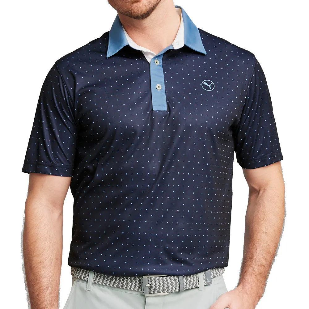 Puma Pure Geo Polo Shirt - Deep Navy/Zen Blue Empower Your Journey Clearance Sale