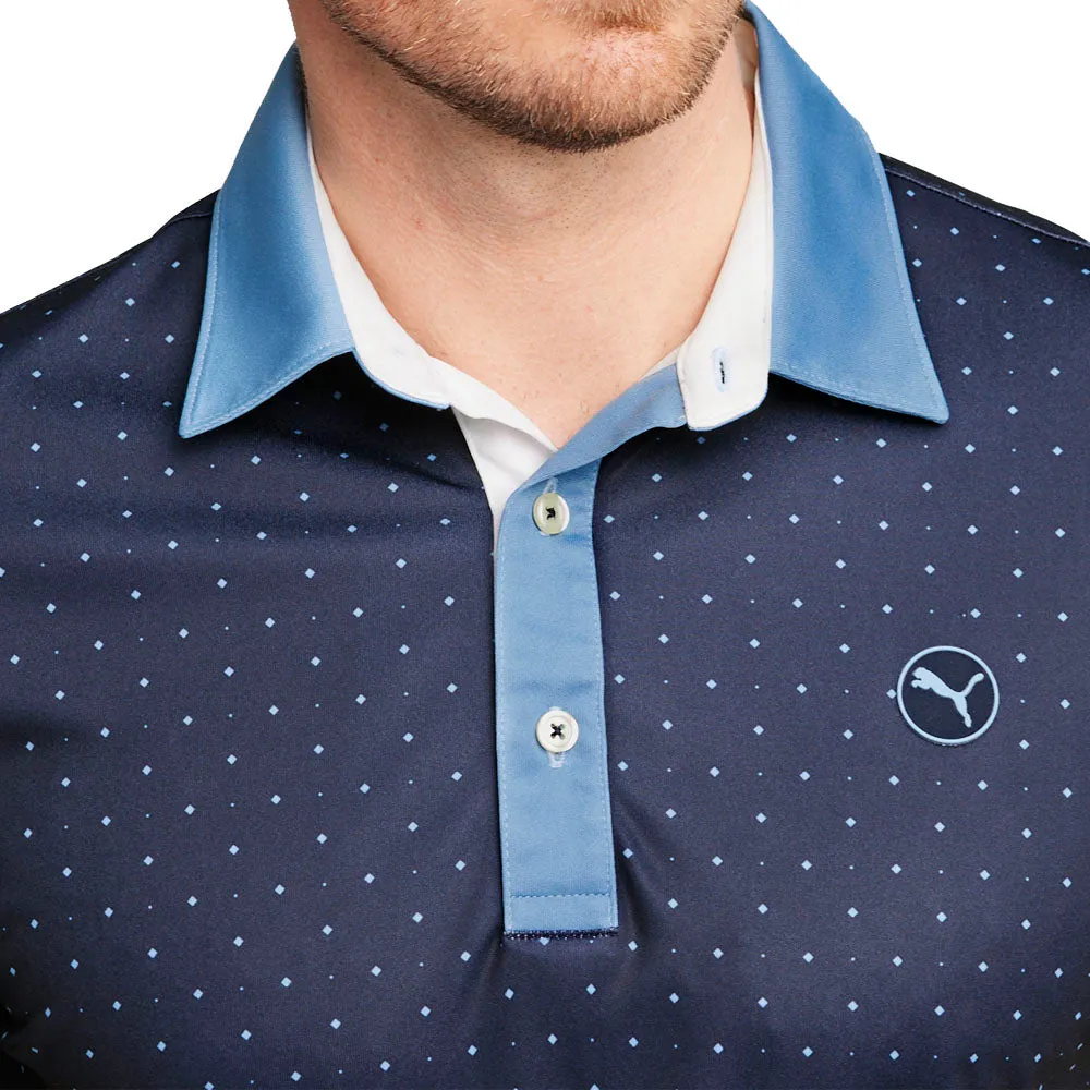 Big Savings Redefine Classic Puma Pure Geo Polo Shirt - Deep Navy/Zen Blue