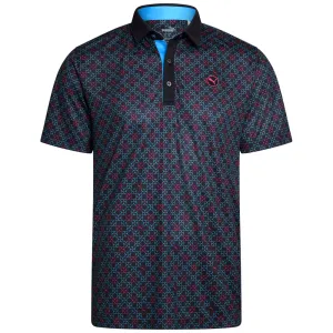 Puma Pure Monogram Polo Shirt - Black/Aqua Blue Chase What Moves You Autumn Sale