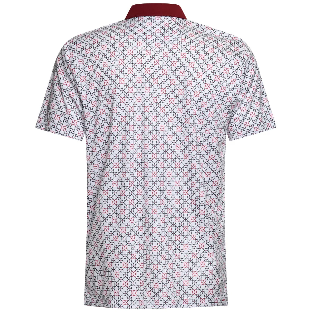 Puma Pure Monogram Polo Shirt - White Glow/Intense Red Great Value Autumn Sale