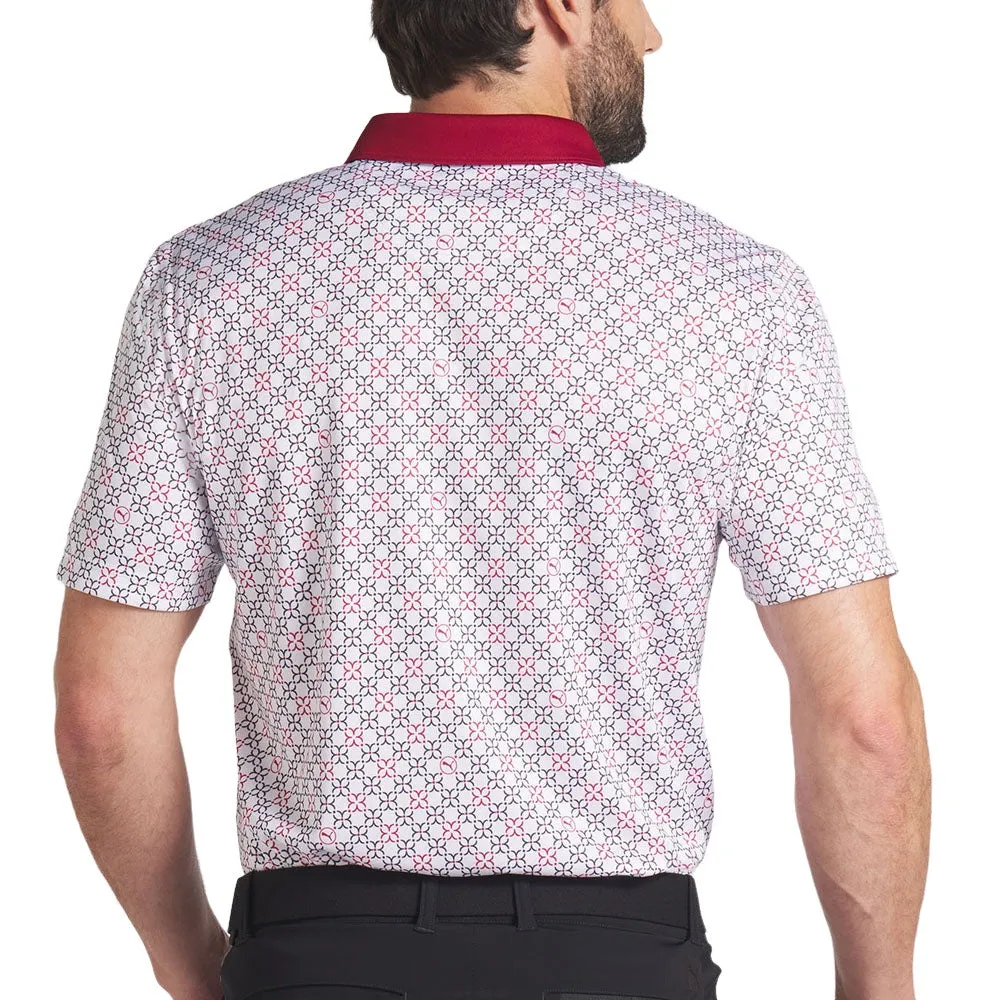 Footwear for the Fearless Fearlessly You Puma Pure Monogram Polo Shirt - White Glow/Intense Red