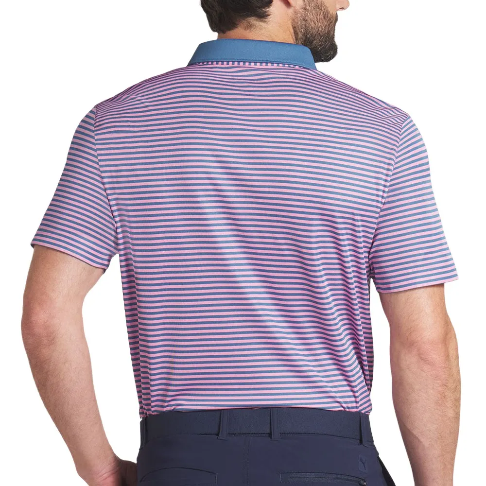 Keep Going Strong President's Day Sale Puma Pure Stripe Polo Shirt - Blue Horizon/Mauved Out