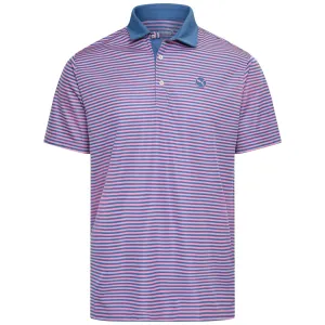 Puma Pure Stripe Polo Shirt - Blue Horizon/Mauved Out Christmas Eve Sale