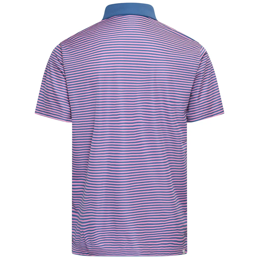 Designed to Dominate Puma Pure Stripe Polo Shirt - Blue Horizon/Mauved Out