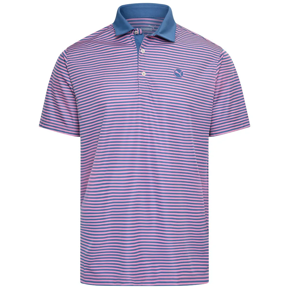 Puma Pure Stripe Polo Shirt - Blue Horizon/Mauved Out Christmas Eve Sale