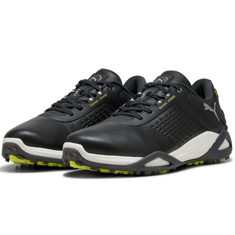 Puma Shadowcat Nitro Leather Spikeless Waterproof Shoes - Black/White Deal Of The Century