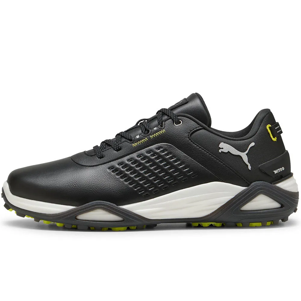Loud Looks, Smooth Moves Unleash Your Power Puma Shadowcat Nitro Leather Spikeless Waterproof Shoes - Black/White
