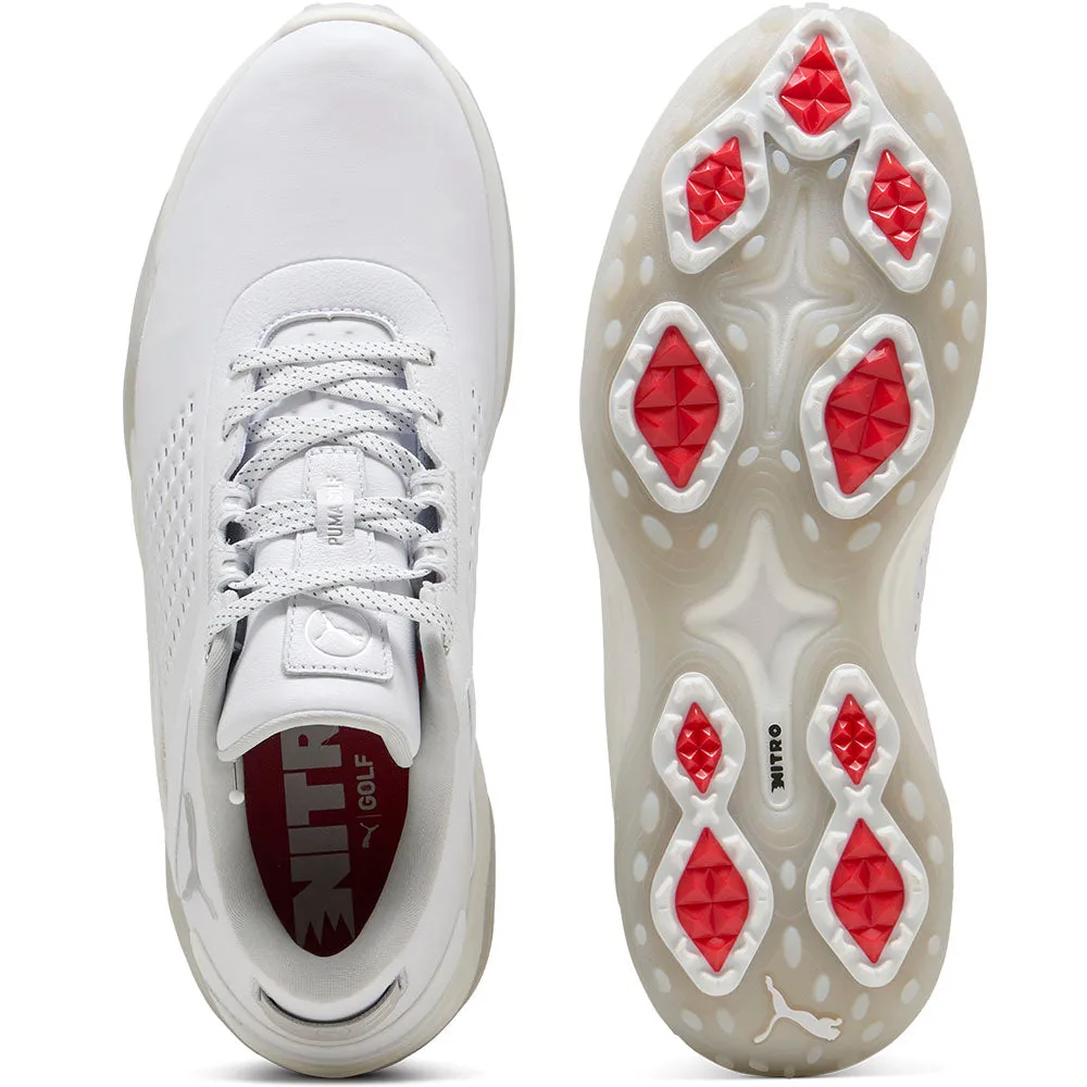 Keep Going Strong Walk with Purpose Puma Shadowcat Nitro Leather Spikeless Waterproof Shoes - White/Ash Grey