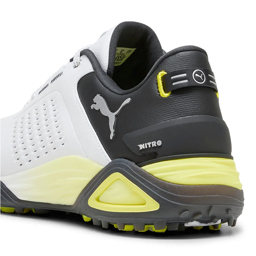 Puma Shadowcat Nitro Leather Spikeless Waterproof Shoes - White/Black Stride with Confidence