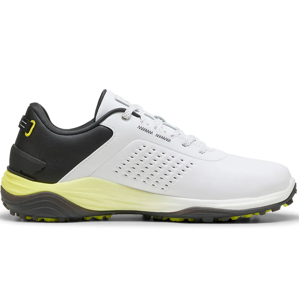 Puma Shadowcat Nitro Leather Spikeless Waterproof Shoes - White/Black Hit Your Next Level Gear Up and Go