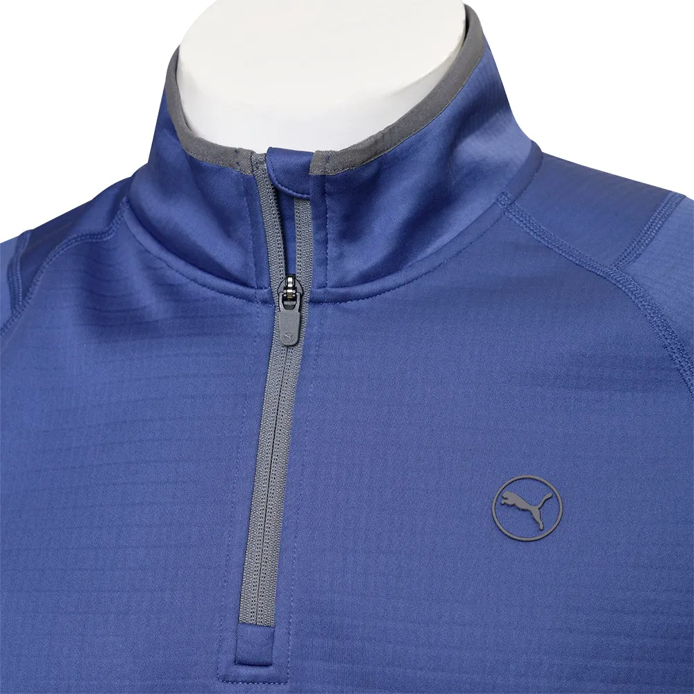 Stay in Motion Puma Waffle Fleece 1/4 Zip Pullover - Blue Crystal