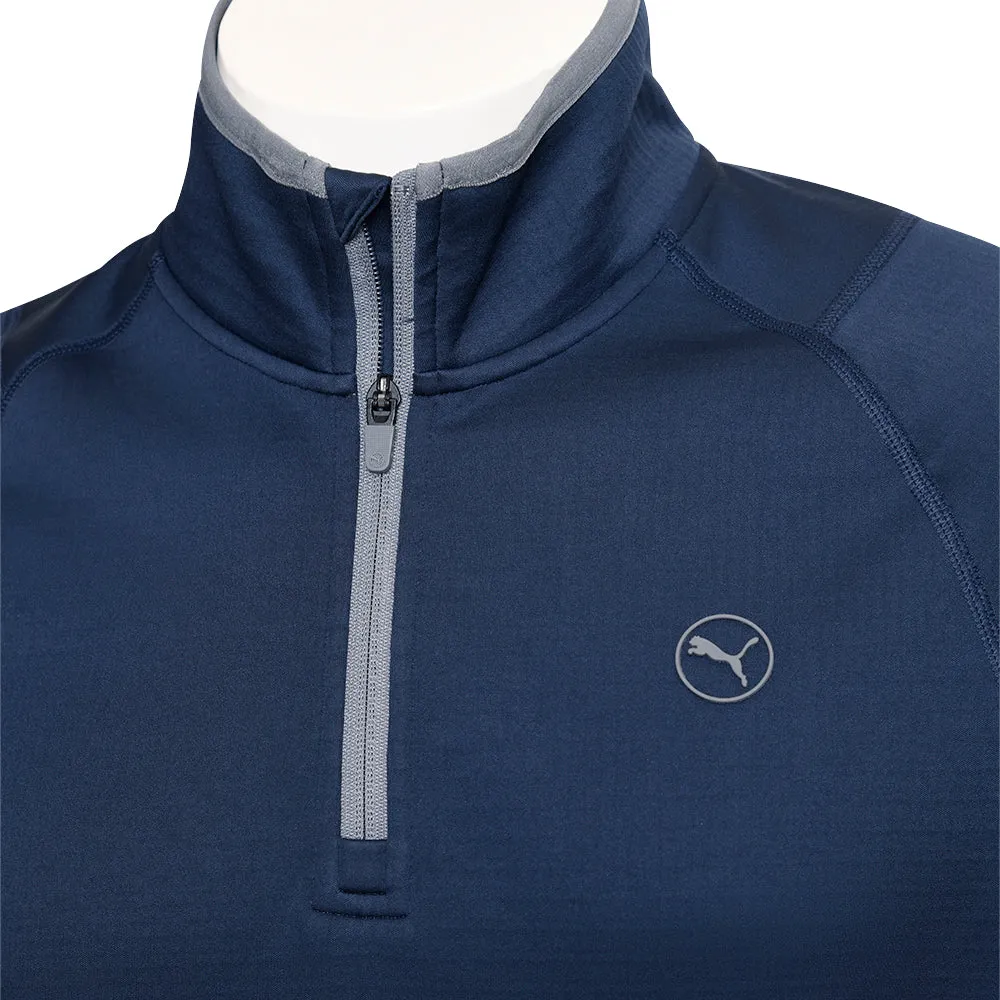 Puma Waffle Fleece 1/4 Zip Sweater - Deep Navy Steal Break Boundaries