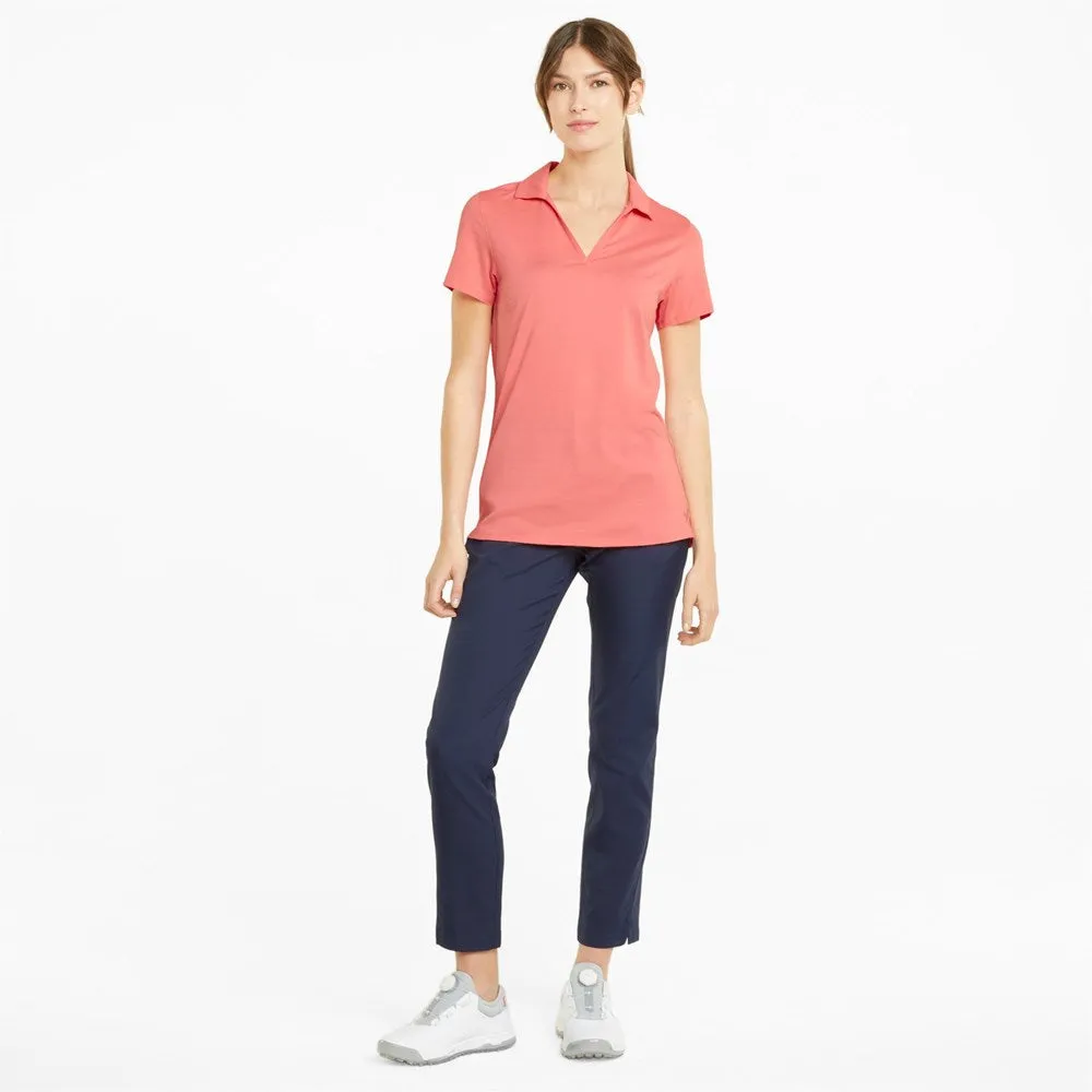 Puma Women'S Cloudspun Coast Golf Polo - Carnation Pink Heather Back To School Sale