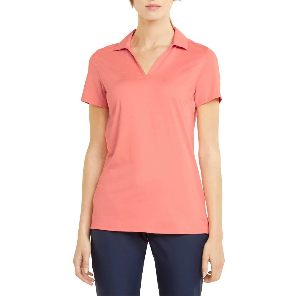 Puma Women'S Cloudspun Coast Golf Polo - Carnation Pink Heather Great Value