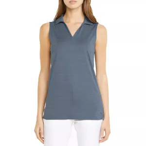 Puma Women'S Cloudspun Coast Sleeveless Golf Polo - Evening Sky Heather Step Out Boldly