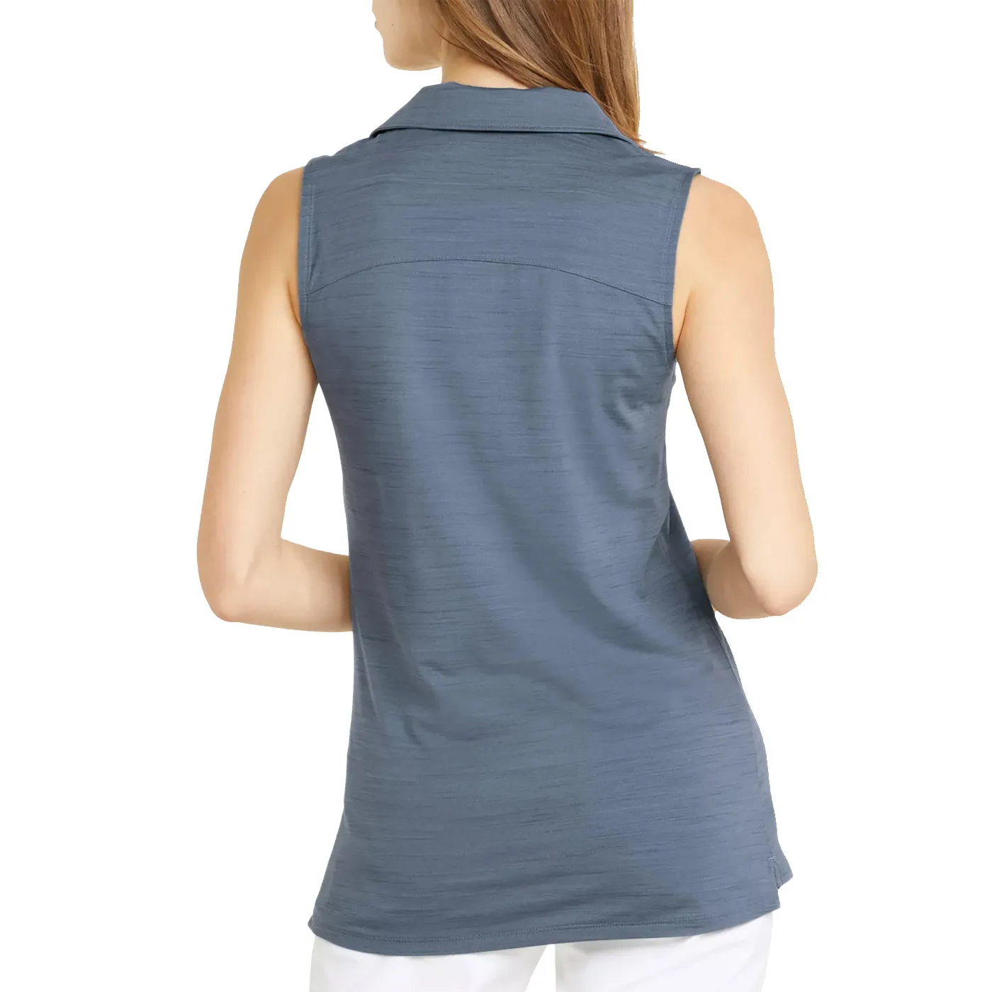 Labor Day Sale Puma Women'S Cloudspun Coast Sleeveless Golf Polo - Evening Sky Heather