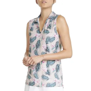 Puma Women'S Cloudspun Paradise Sleeveless Golf Polo - Chalk Pink/Bright White Rise Every Time Flash Sale