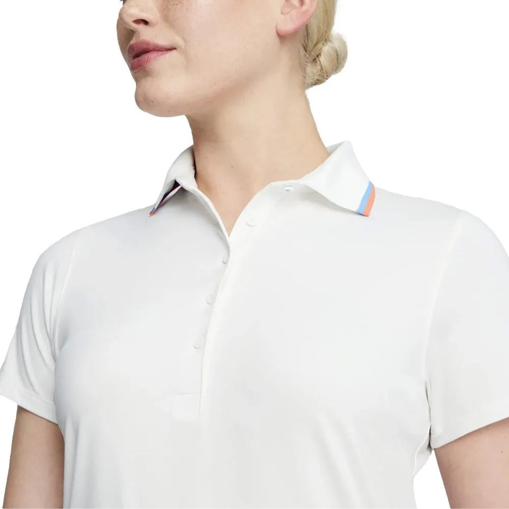 Special Offer Puma Women'S Cloudspun Tipped Golf Polo Shirt - White Glow/ Regal Blue