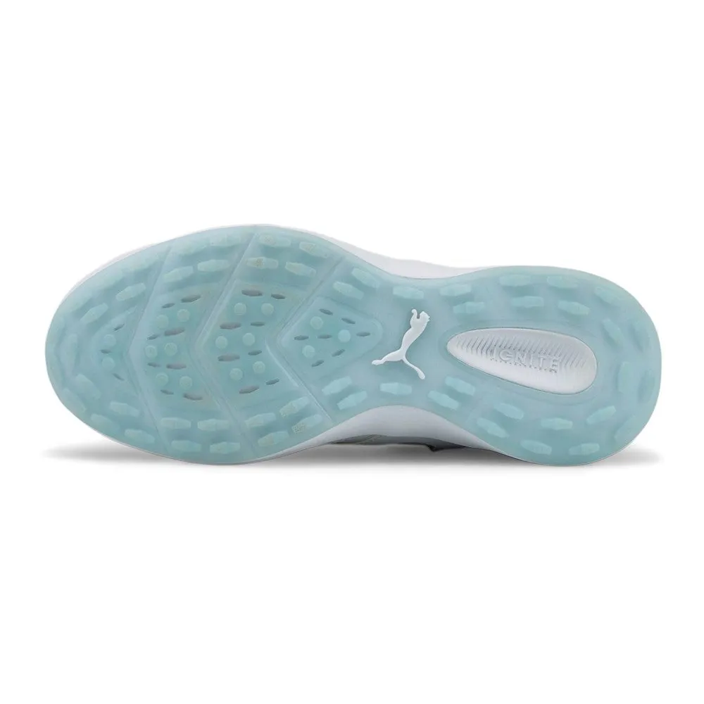 Puma Women'S Ignite Malibu Spikeless Golf Shoes - Puma White/ Puma Silver/ Lucite Made to Move Walk Tall