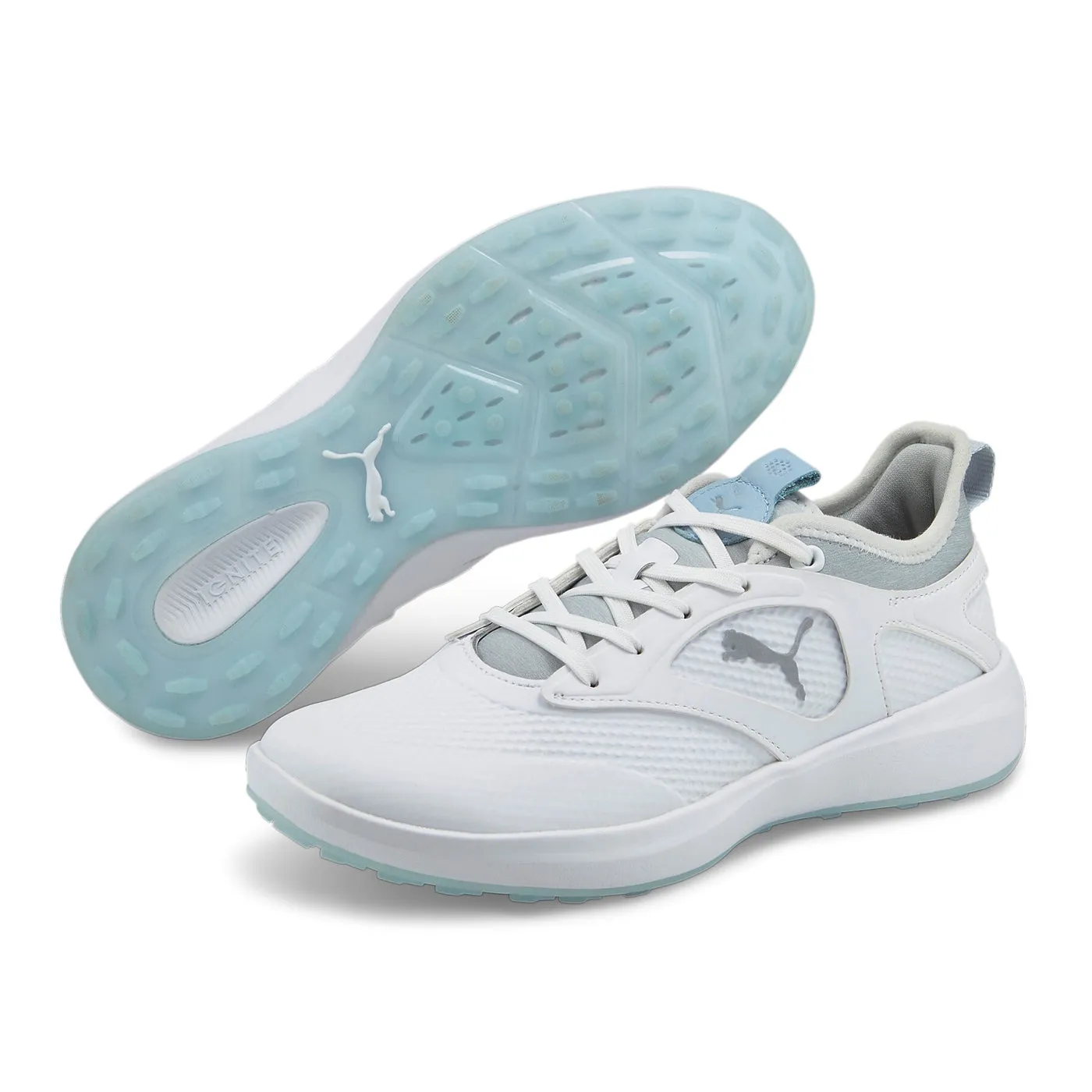 Puma Women'S Ignite Malibu Spikeless Golf Shoes - Puma White/ Puma Silver/ Lucite Lead with Style