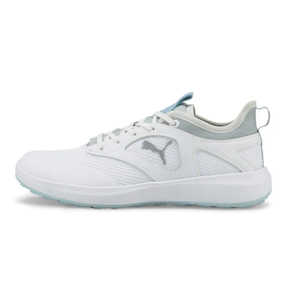 Puma Women'S Ignite Malibu Spikeless Golf Shoes - Puma White/ Puma Silver/ Lucite Own the Vibe