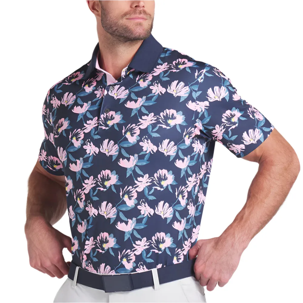 Fearlessly You Puma X Ap Spring Florals Polo Shirt - Deep Navy/Pale Pink