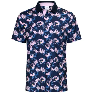 Break Boundaries Puma X Ap Spring Florals Polo Shirt - Deep Navy/Pale Pink