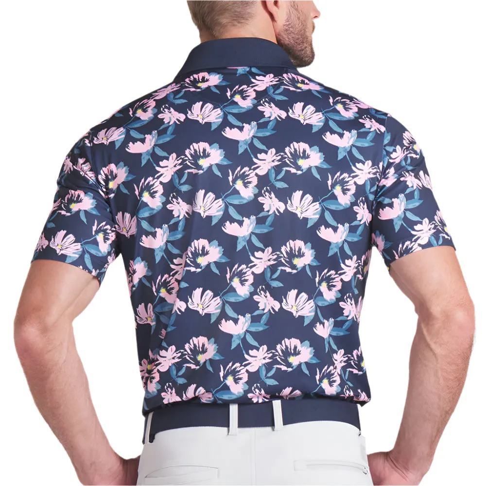Father's Day Sale Bring the Heat Puma X Ap Spring Florals Polo Shirt - Deep Navy/Pale Pink