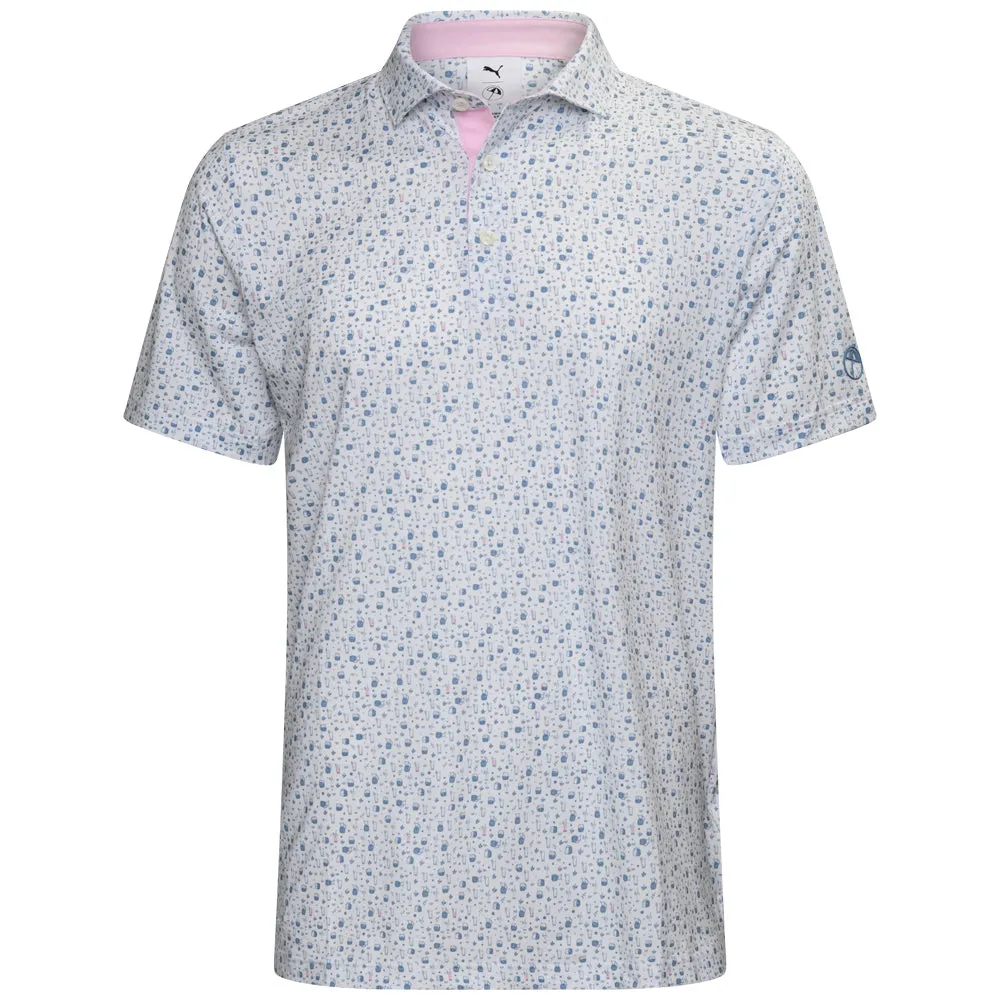 Walk Tall Own the Moment Puma X Ap Tea Time Polo Shirt - White Glow/Zen Blue