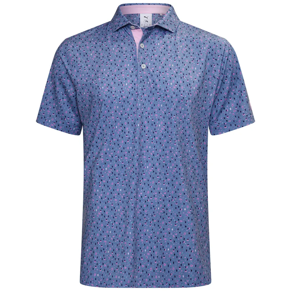 Clearance Sale Puma X Ap Tea Time Polo Shirt - Zen Blue/Pale Pink