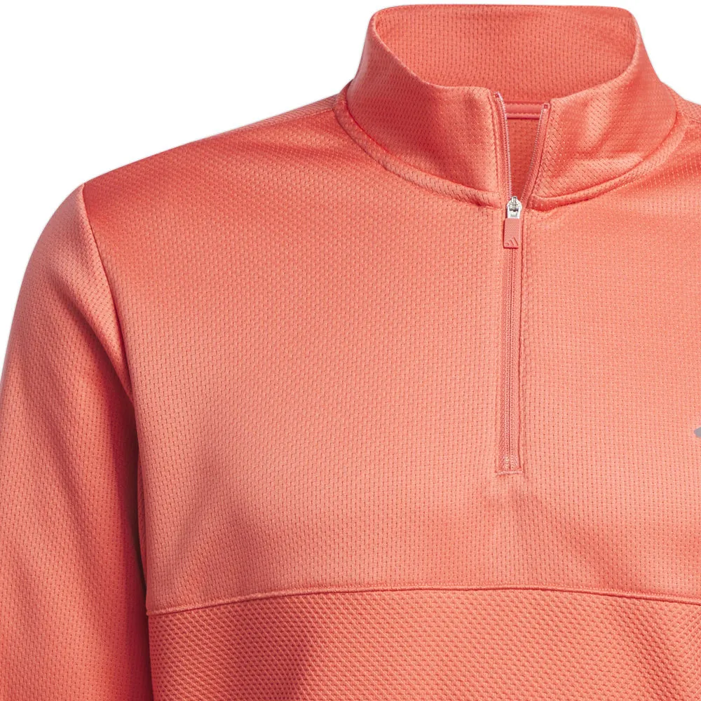 Adidas Textured 1/4 Zip Pullover - Preloved Scarlet Keep Going Strong Holiday Sale