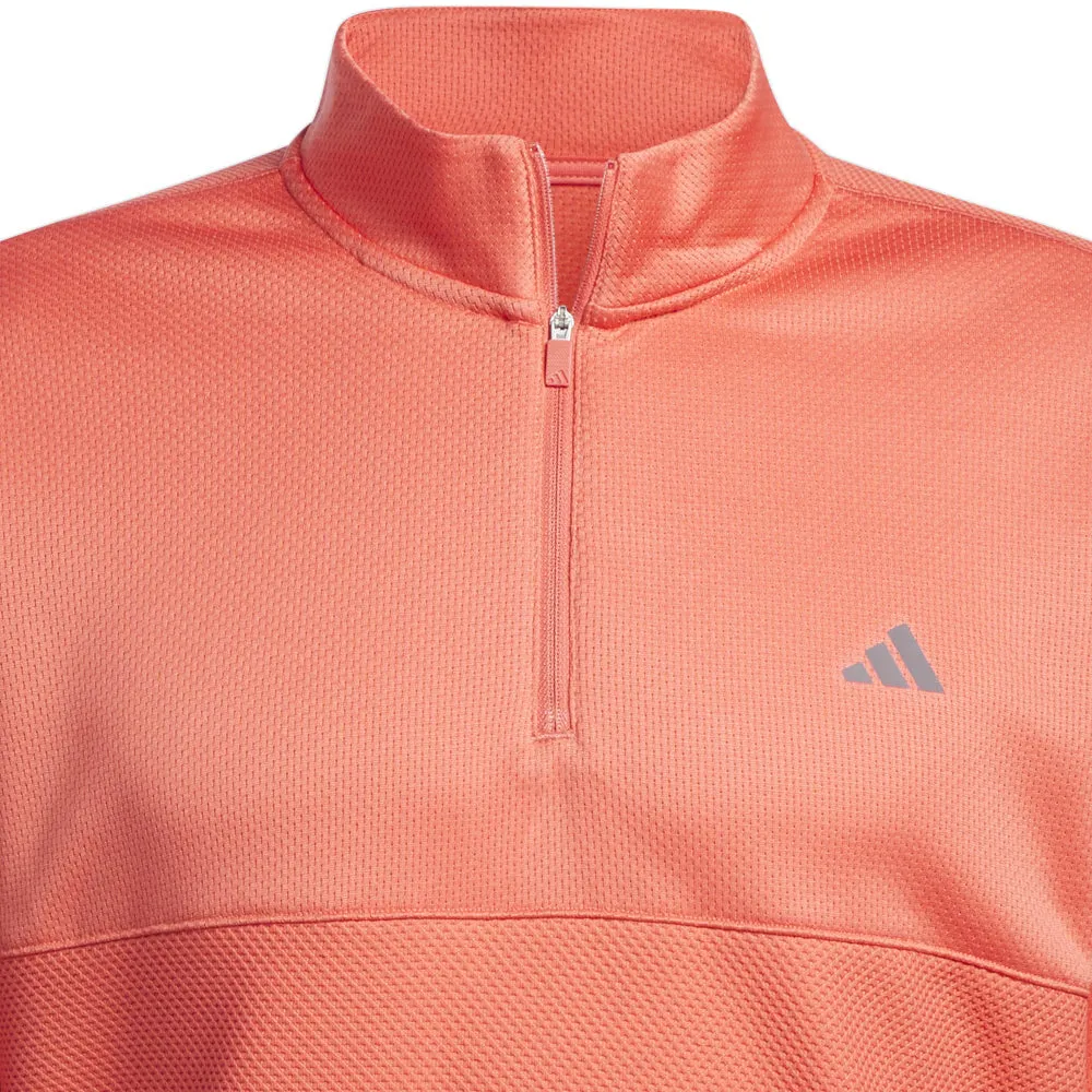 Adidas Textured 1/4 Zip Pullover - Preloved Scarlet Command Attention